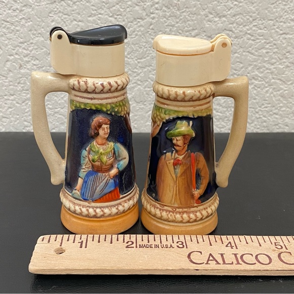 Vintage West Germany Porcelain Beer Stein Salt & Pepper Shakers - Picture 4 of 14